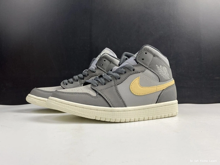 (W) 1 Jordan Grey Mid - BQ6472-020 Onyx 0520